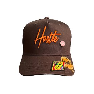 Hustle Town Trucker Hat Navy & Orange 